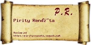 Pirity Renáta névjegykártya